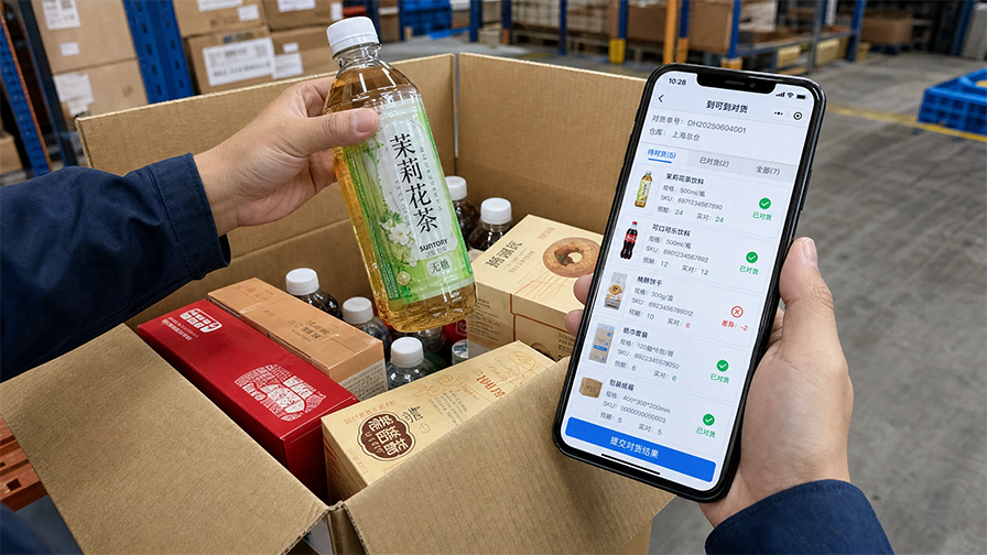 逐项核对实物商品