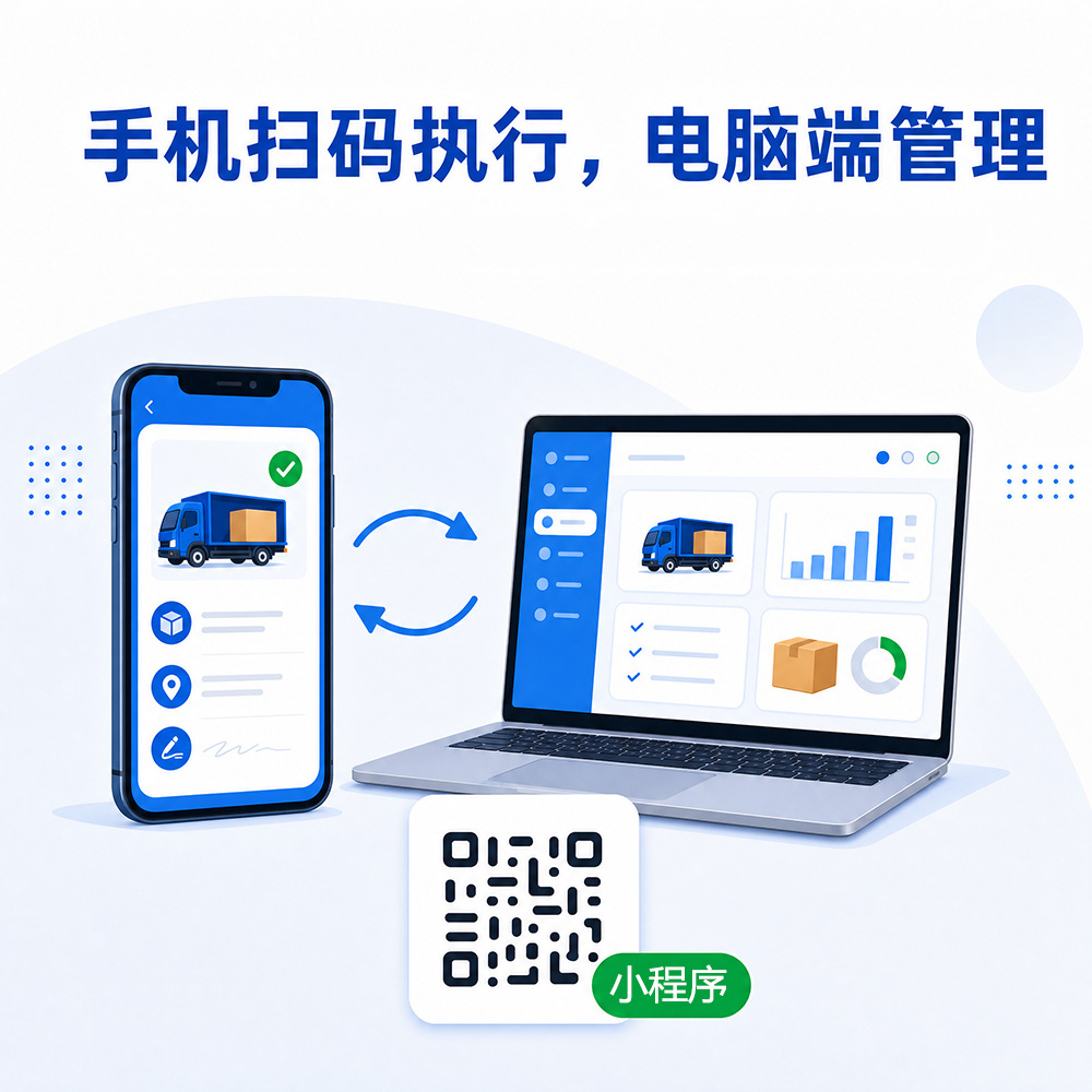 手机扫码执行，电脑端管理